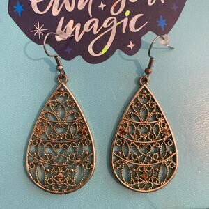 Boho gold brown earrings festivalvibes